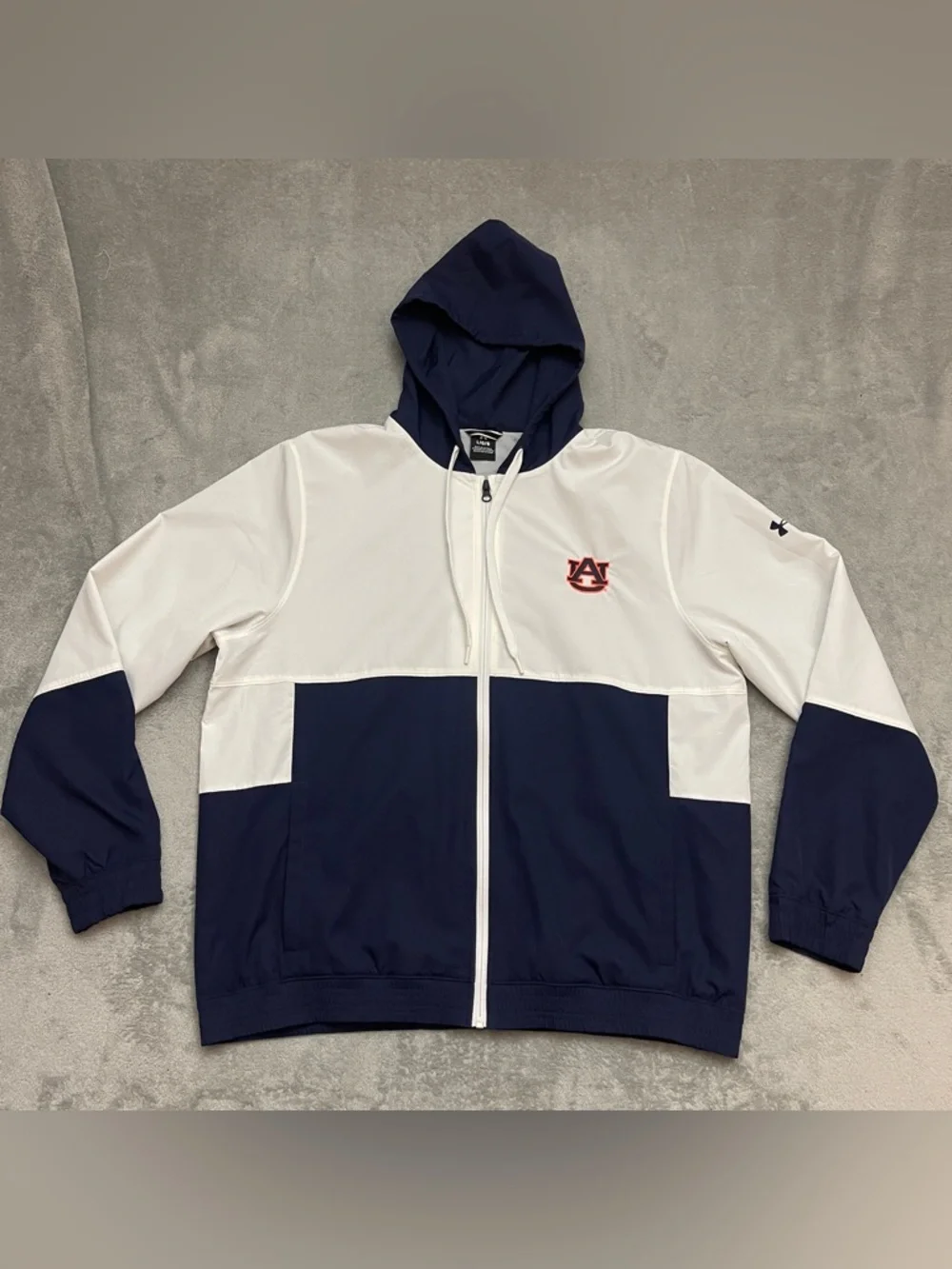 Under Armour Auburn Tigers Jacket Mens Large White Full Zip Hoodie